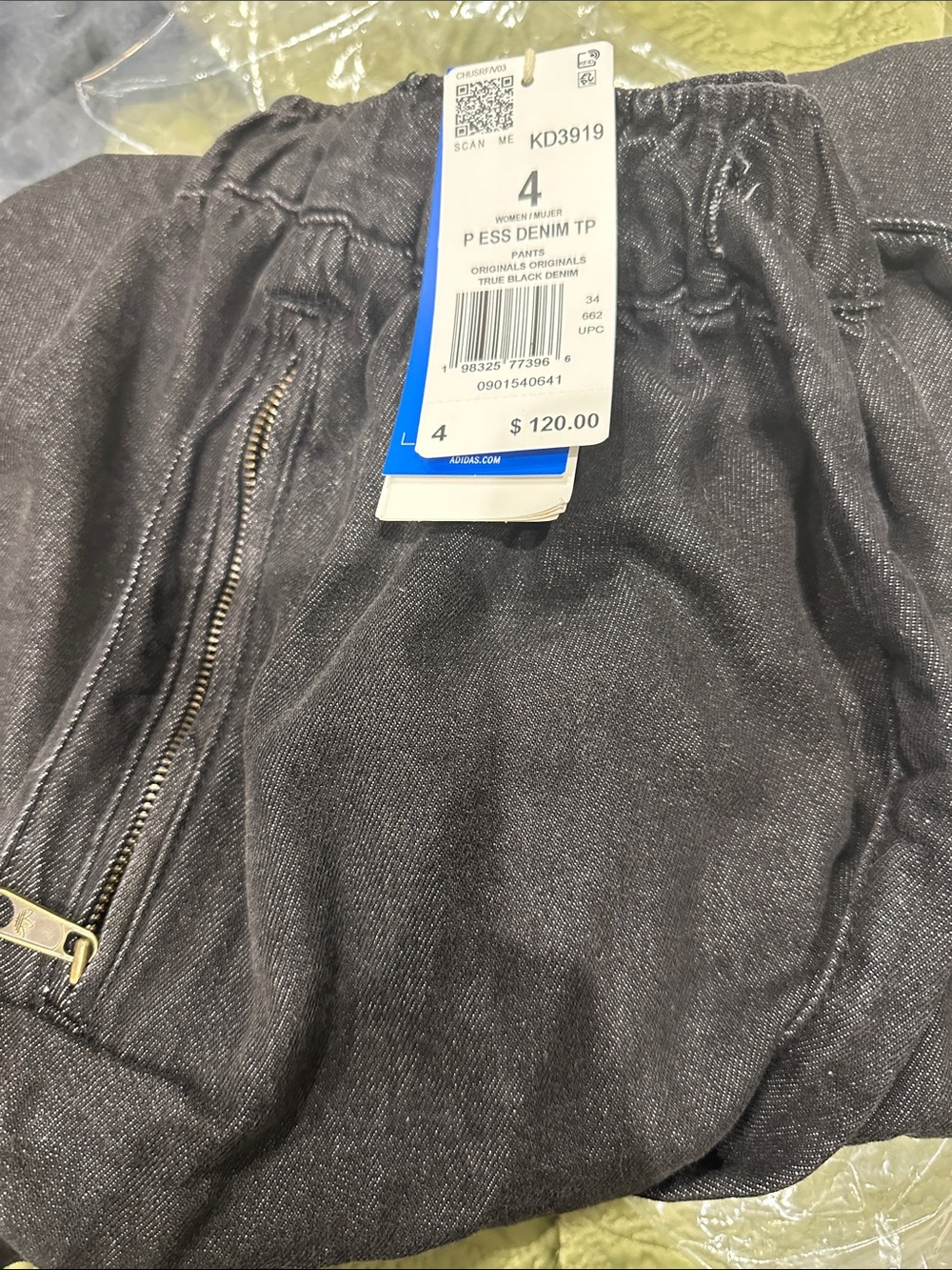Adidas Denim Trackpants size 4